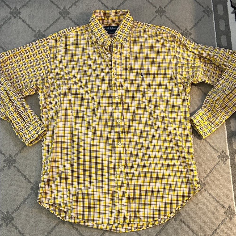 Ralph Lauren Blake Yellow Red Blue Plaid Men's Shirt